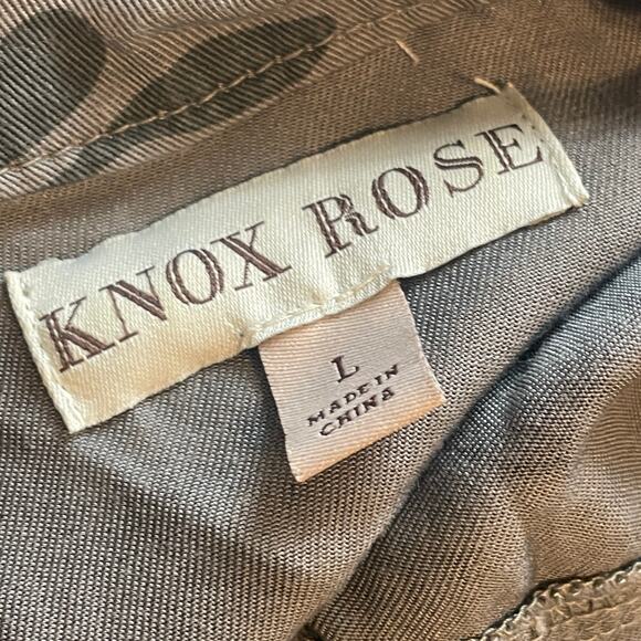 Knox Rose Drawstring Utility Jacket Womens Large Gray Camo Embroidered Shoulder - Picture 7 of 10